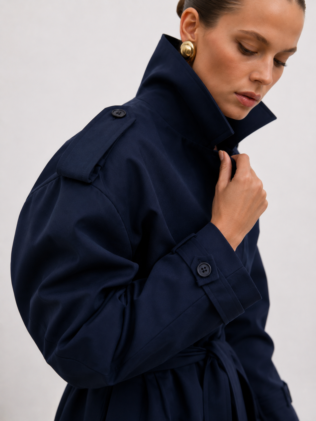 Belted Asymmetric Trench Jacket