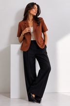 Cropped Short-Sleeve Blazer
