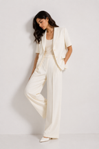 Cropped Short-Sleeve Blazer