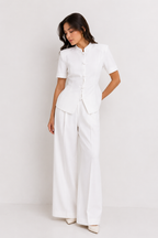 Mandarin-Collar Peplum Jacket