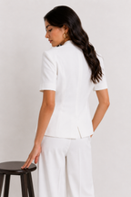 Mandarin-Collar Peplum Jacket