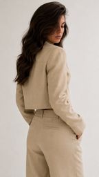 Zip-Up Cropped Jacket and Tailored Trouser Co-ord