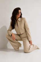 Zip-Up Cropped Jacket and Tailored Trouser Co-ord