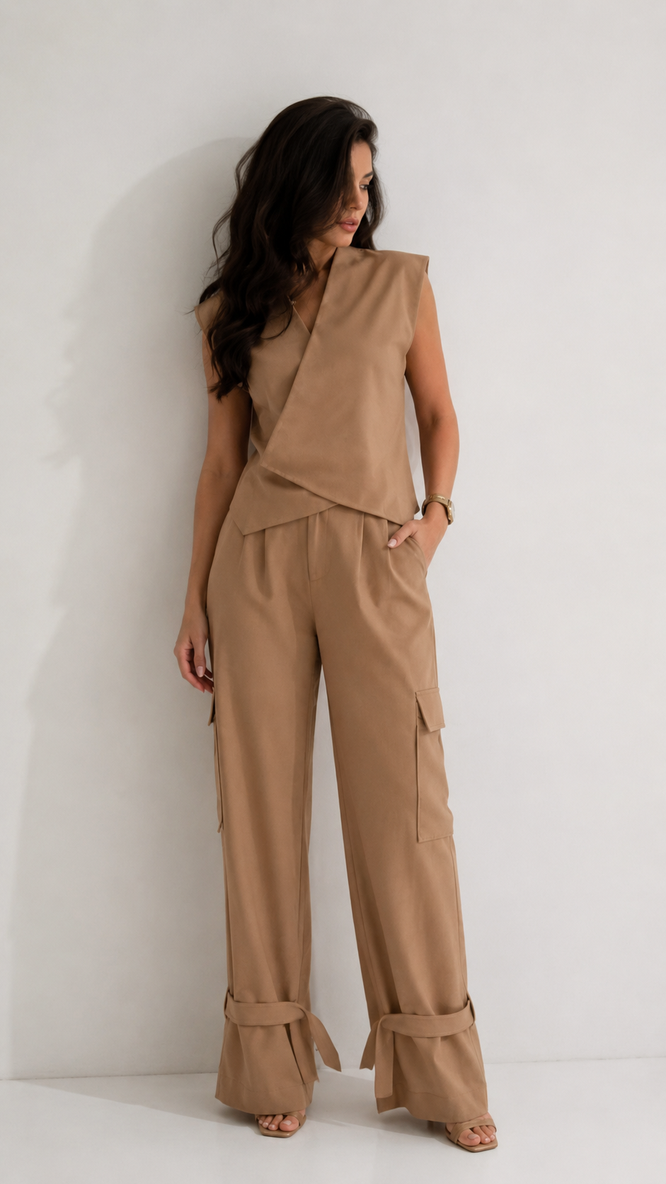 Wrap-Front Waistcoat and Cargo Trouser Co-ord