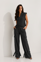 Wrap-Front Waistcoat and Cargo Trouser Co-ord
