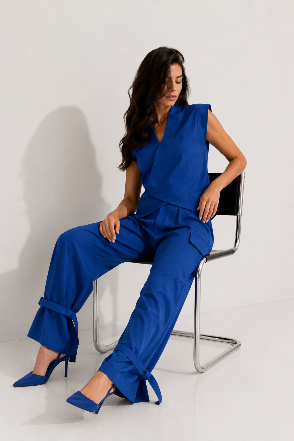 Wrap-Front Waistcoat and Cargo Trouser Co-ord