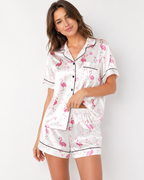 Satin-Finish Short Pyjama Set with Contrast Piping (ok)