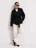 Relaxed Tie-Waist Trench Jacket