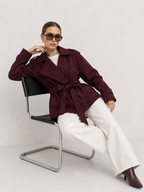 Relaxed Tie-Waist Trench Jacket