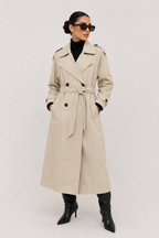 Classic Tie-Belt Longline Trench Coat