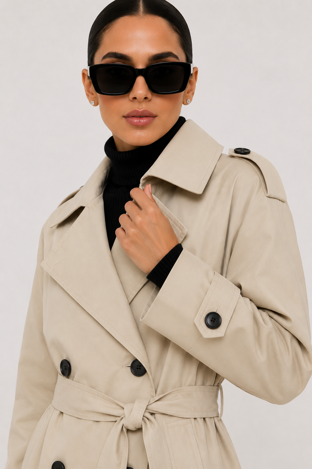 Classic Tie-Belt Longline Trench Coat