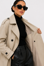Classic Tie-Belt Longline Trench Coat