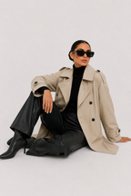 Classic Tie-Belt Longline Trench Coat