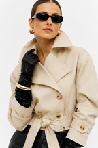 Statement Belted Cropped Trench Jacket