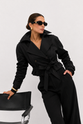 Statement Belted Cropped Trench Jacket