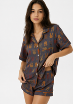 Textured Cotton-Gauze Short Pyjama Set with Fine Piping(ok)