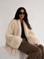 Plush-Trim Oversized Coat