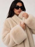 Plush-Trim Oversized Coat