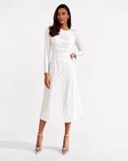 Abstract Floral Long-Sleeve Maxi Dress