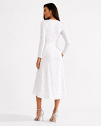 Abstract Floral Long-Sleeve Maxi Dress