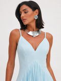 Ruffle-Front Halter Maxi Dress