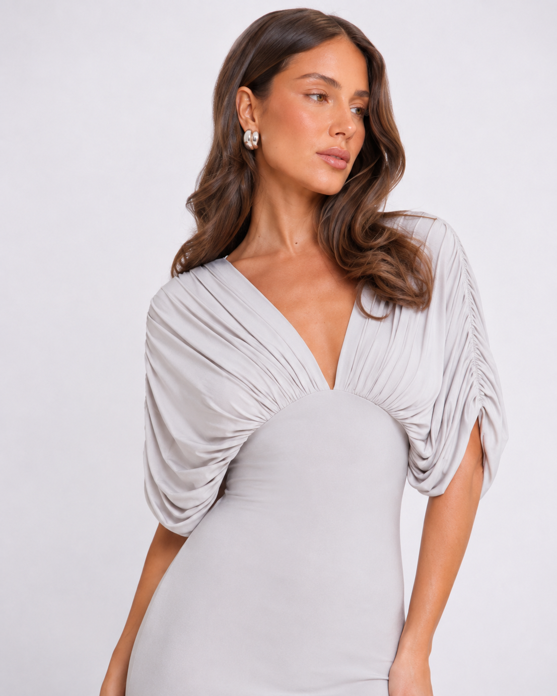 Off-Shoulder Ruched Maxi Dress
