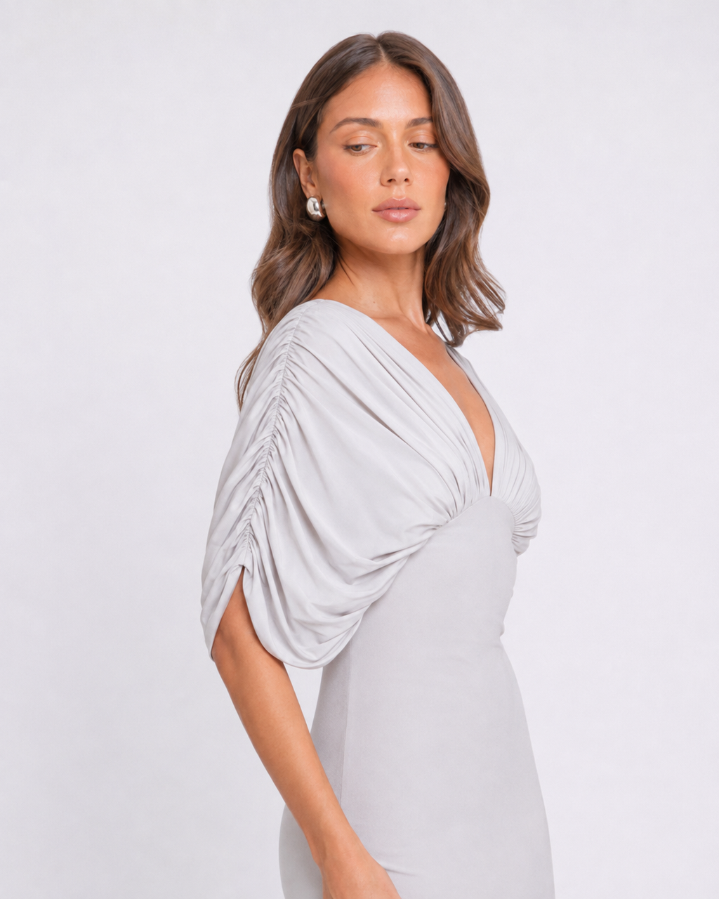 Off-Shoulder Ruched Maxi Dress