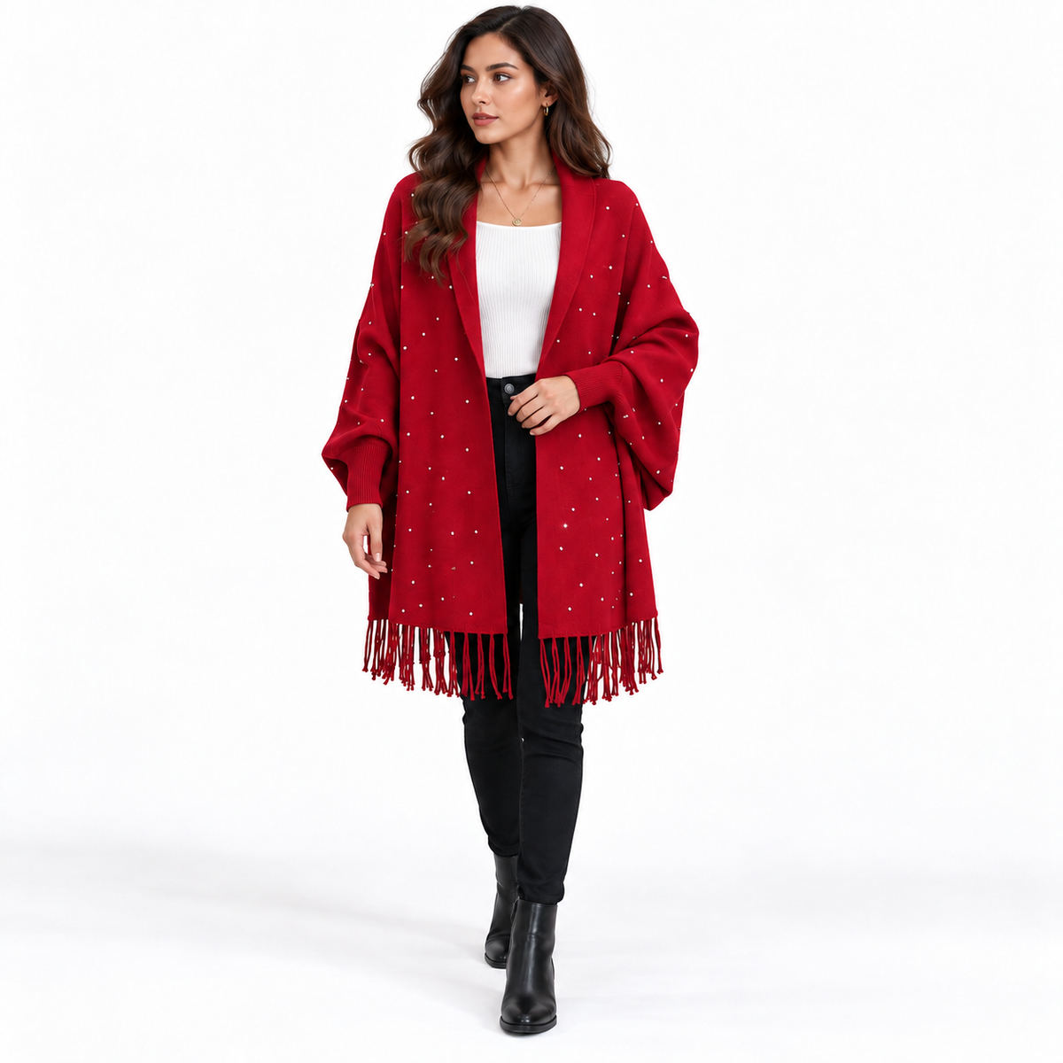 Embellished Tassel Cape