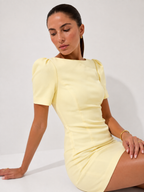 Sculpted Puff-Sleeve Mini Dress