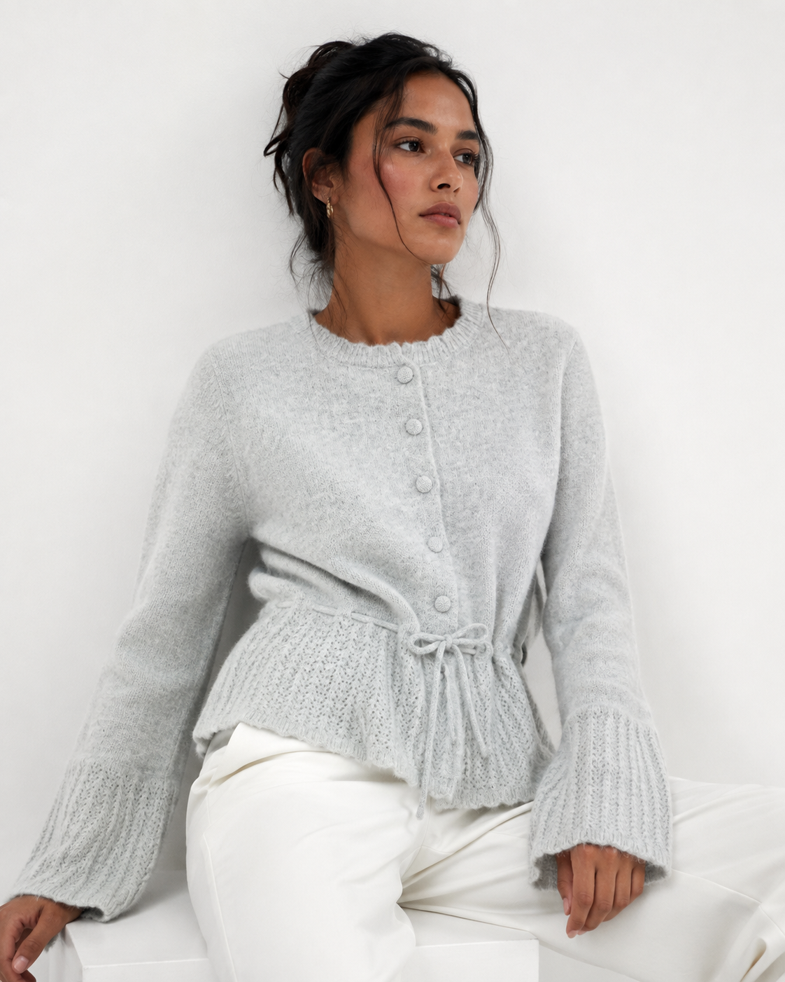 Drawstring Knit Jacket