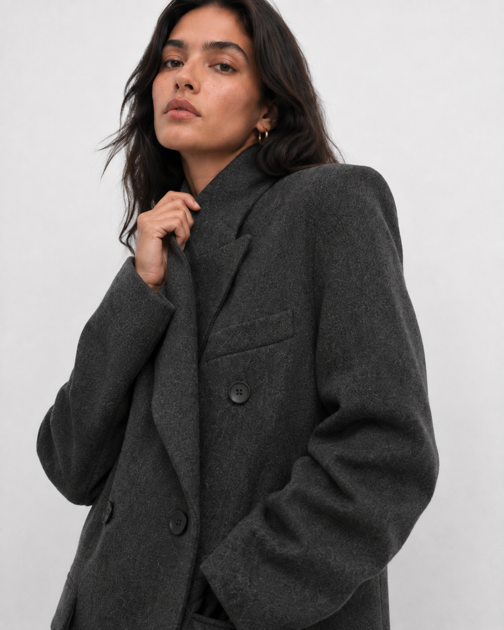 Structured High-Collar Longline Coat