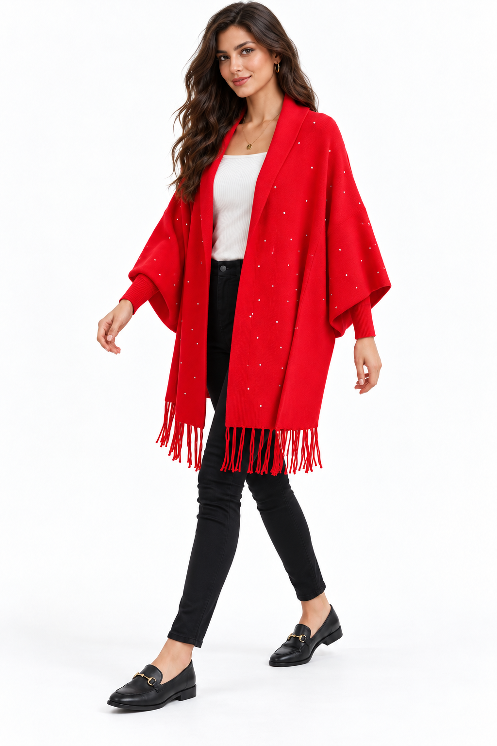 Embellished Tassel Cape