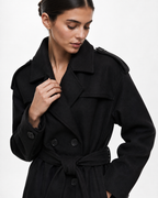 Belted Cape-Style Longline Coat