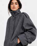 High-Collar Utility Jacket