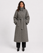 Drawstring-Waist High-Collar Coat