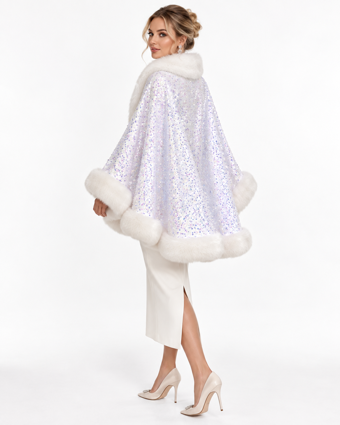 Statement-Collar Wrap Shawl
