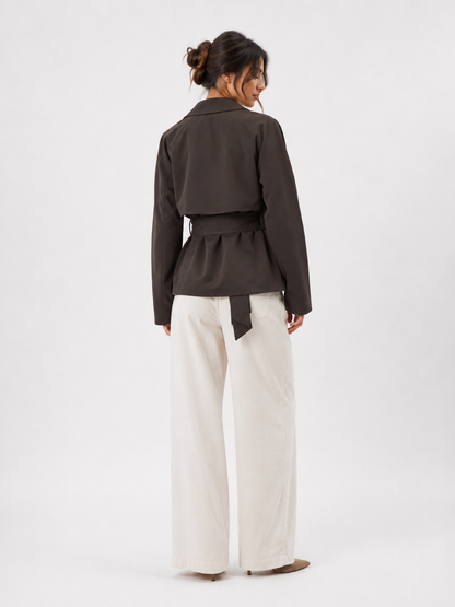 Belted Double-Breasted Trench Jacket
