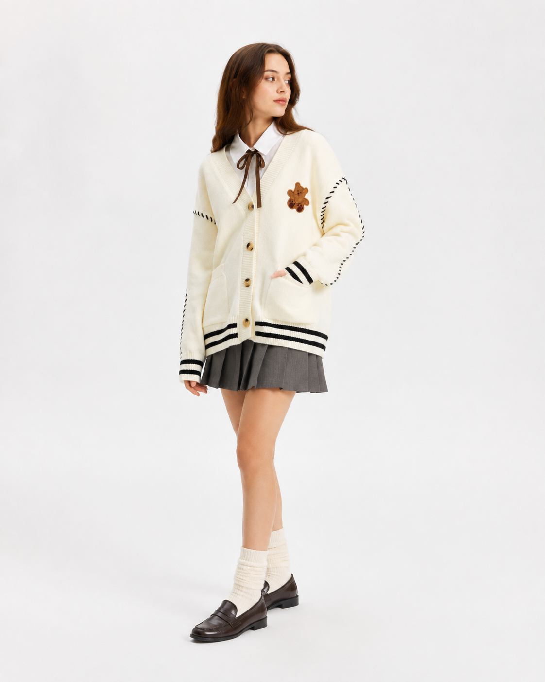 Embroidered V-Neck Cardigan