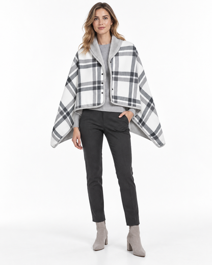 Double-Layer Tartan Blanket Scarf