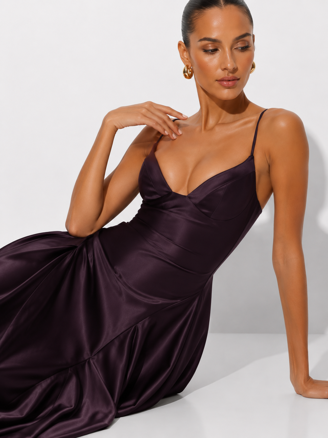 Bustier V-Neck Cami Maxi Dress