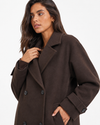 Notched-Lapel Double-Breasted Coat