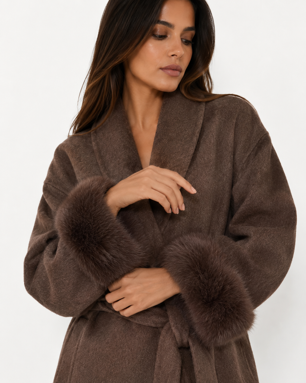 Plush-Trim Open-Front Jacket