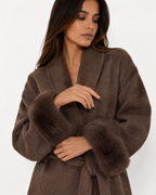 Plush-Trim Open-Front Jacket