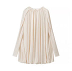 Draped Long-Sleeve Mini Dress