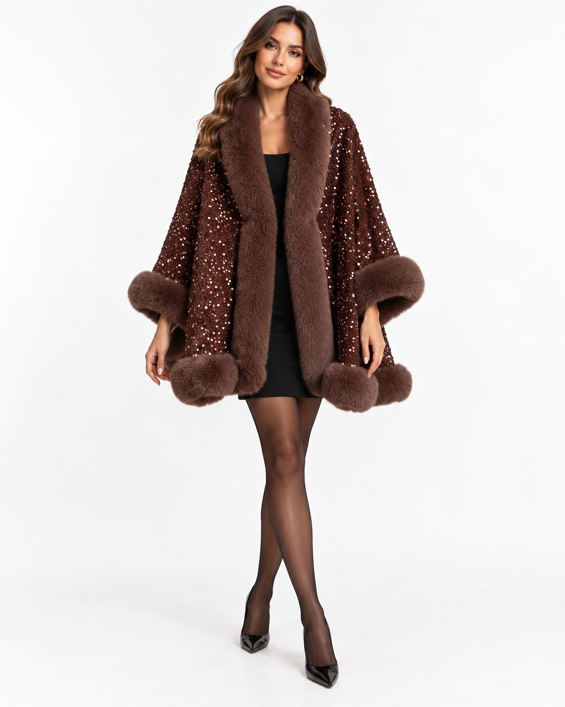 Statement-Collar Wrap Shawl