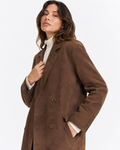 Suede-Effect Longline Trench Coat