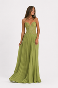 Pleated Corset Halter Maxi Dress