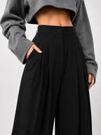 Relaxed High-Waist Wide-Leg Trousers
