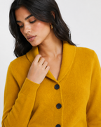 Fine-Knit Collared Cardigan