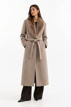 Belted Bordeaux Longline Coat